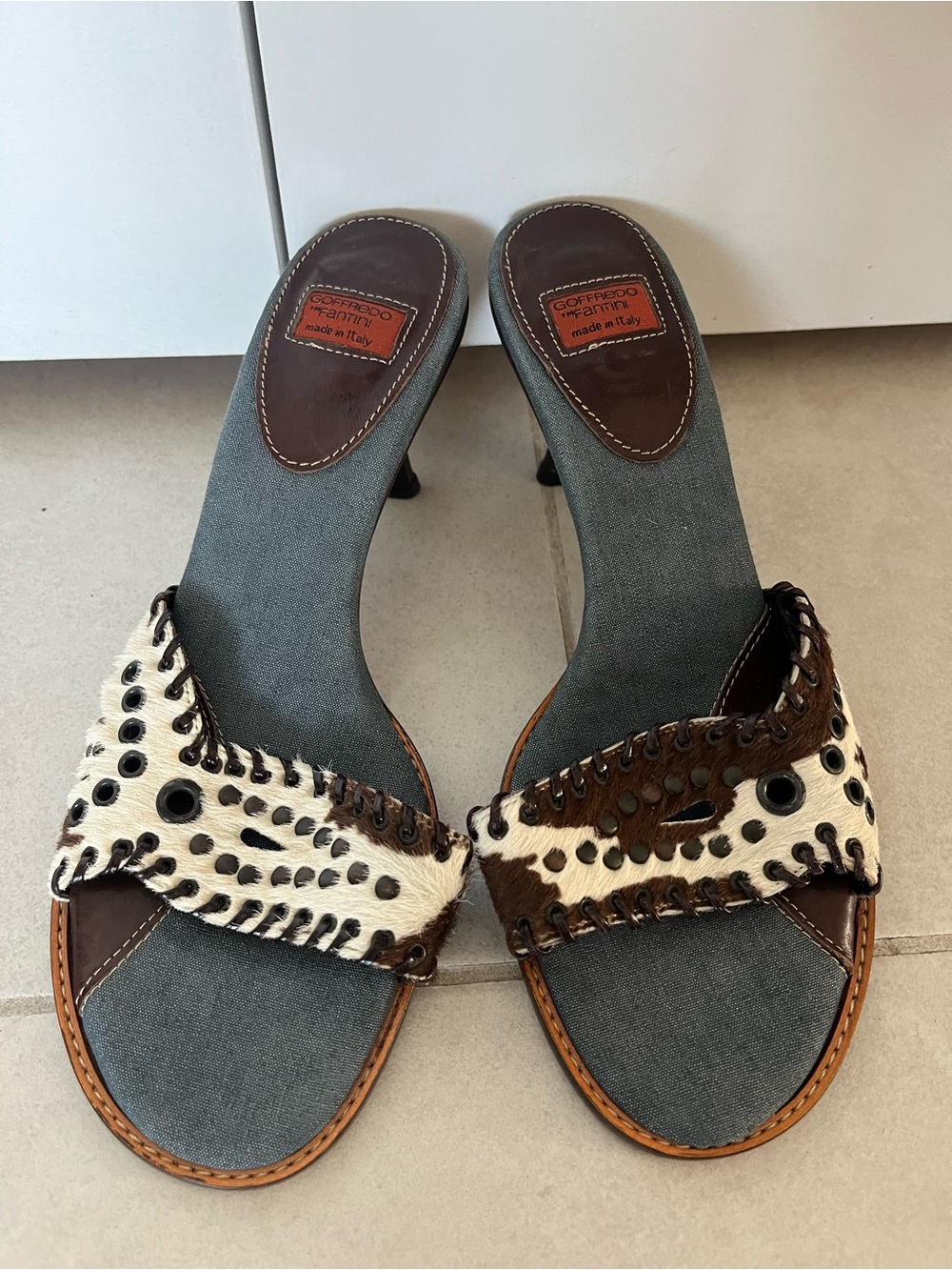 Cow hide Kitten heels